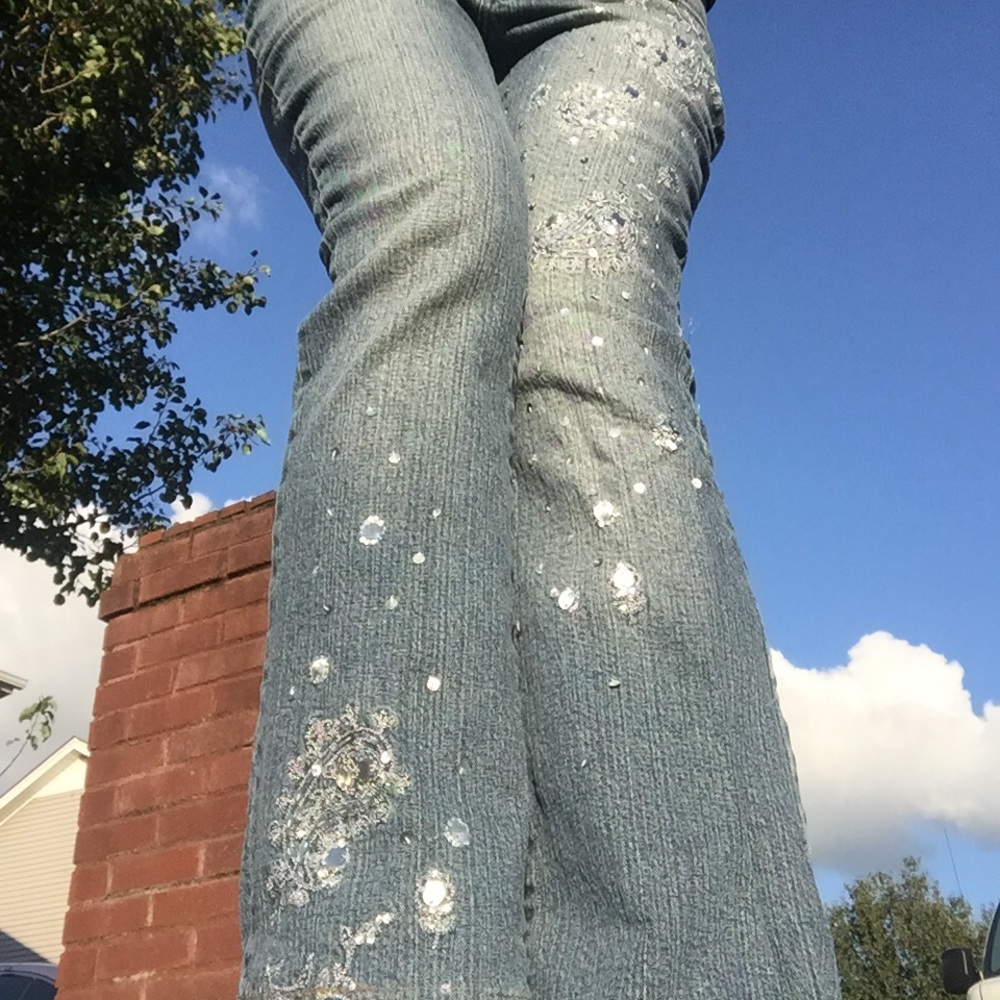 Post y2K Embellished Flare Jeans